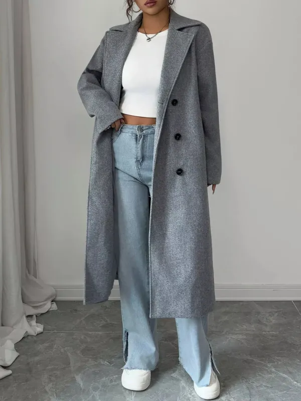 Double-Breasted Longline Coat sold by Charming Charlie