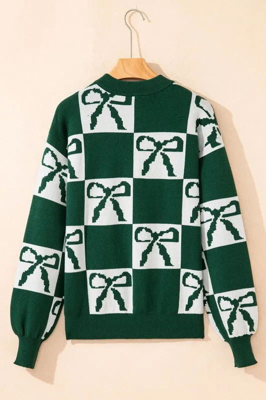 Checker Bow Crewneck Sweater sold by Charming Charlie product image thumbnail 4