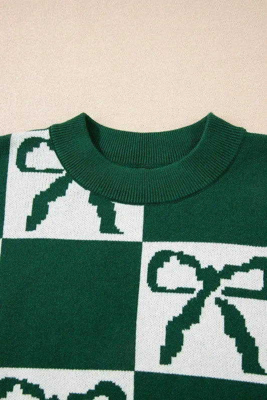 Checker Bow Crewneck Sweater sold by Charming Charlie product image thumbnail 5