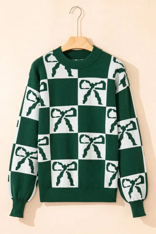 Checker Bow Crewneck Sweater sold by Charming Charlie product image thumbnail 3