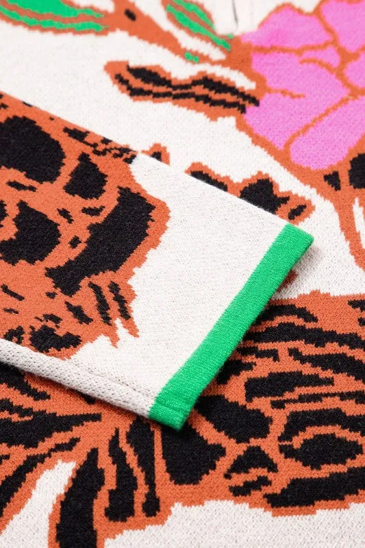 Floral Knit Quarter-Zip Long Sleeve Sweater sold by Charming Charlie product image thumbnail 5