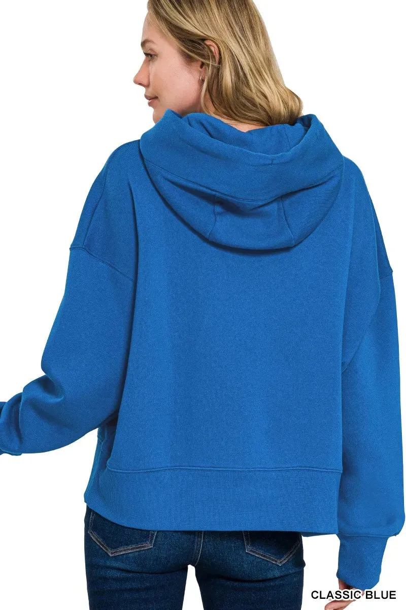 Zenana Oversized Fleece Kangaroo Pocket Hoodie sold by Charming Charlie product image thumbnail 3
