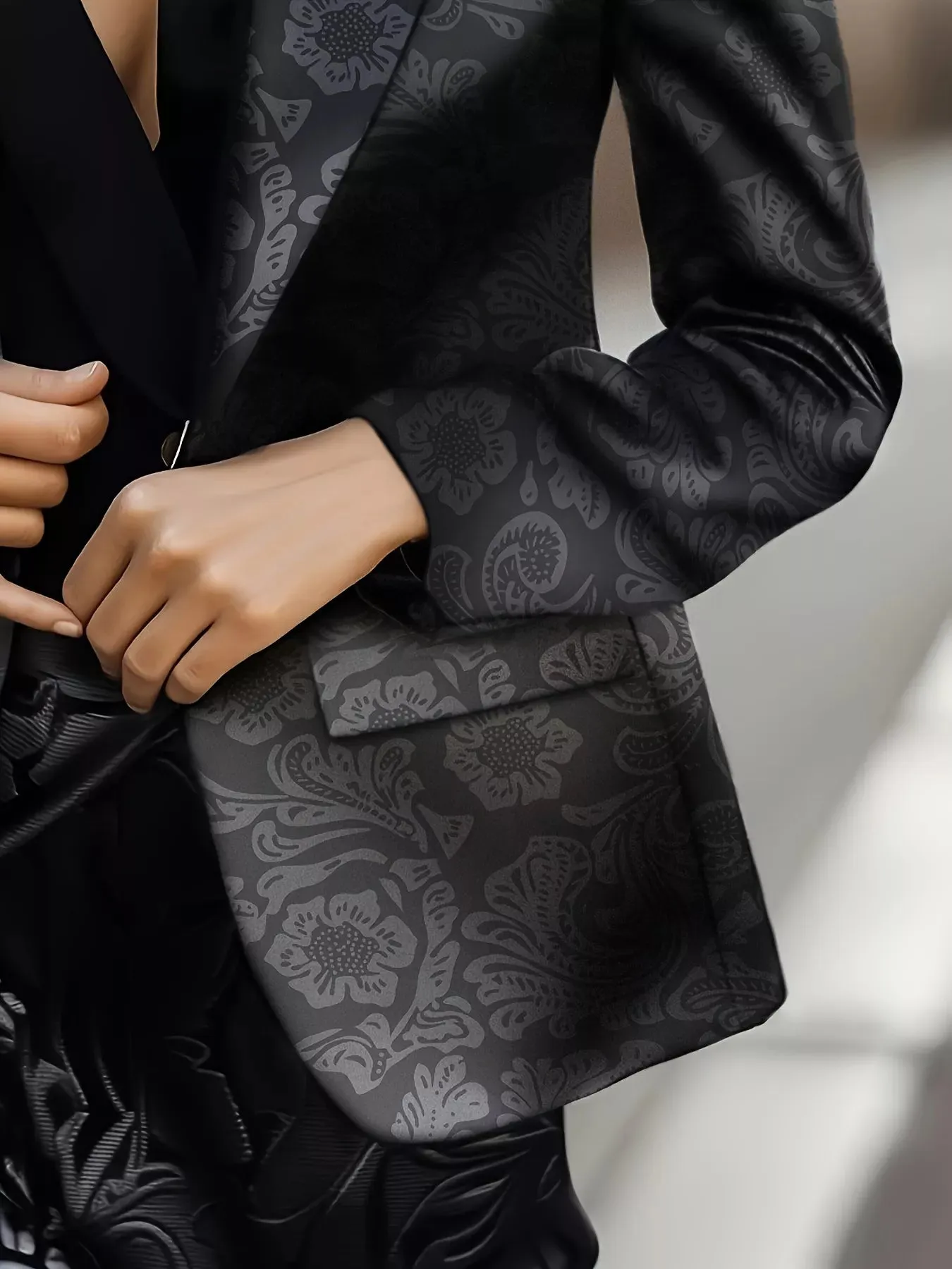 Lapel Collar Slim Fit Blazer sold by Charming Charlie product image thumbnail 2