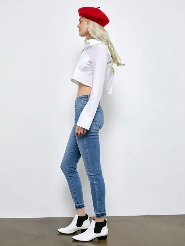 AT1096HRM HIGH RISE CROSSOVER SKINNY JEANS sold by Charming Charlie product image thumbnail 4
