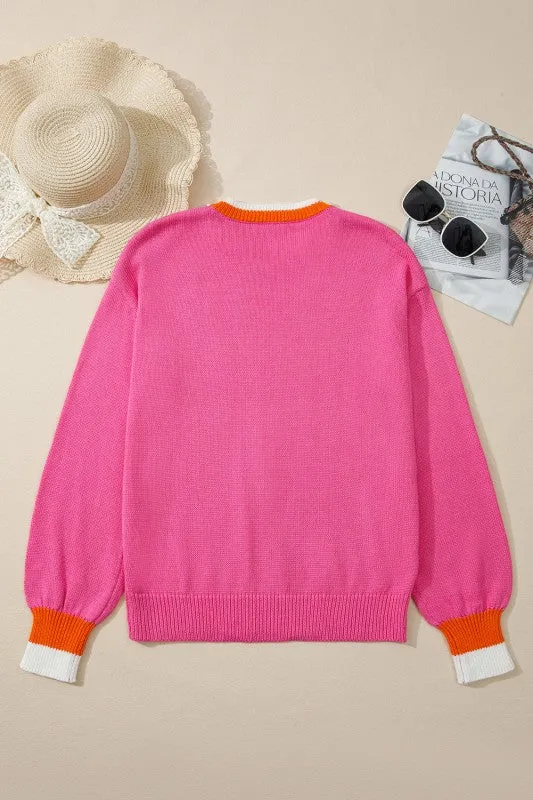 Pearl Contrast Trim Crewneck Drop Shoulder Sweater sold by Charming Charlie product image thumbnail 3