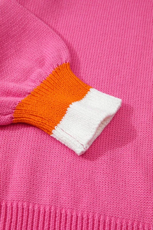 Pearl Contrast Trim Crewneck Drop Shoulder Sweater sold by Charming Charlie product image thumbnail 5