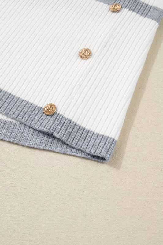 Stripe Ribbed Side-Button Drop Shoulder Sweater sold by Charming Charlie product image thumbnail 5