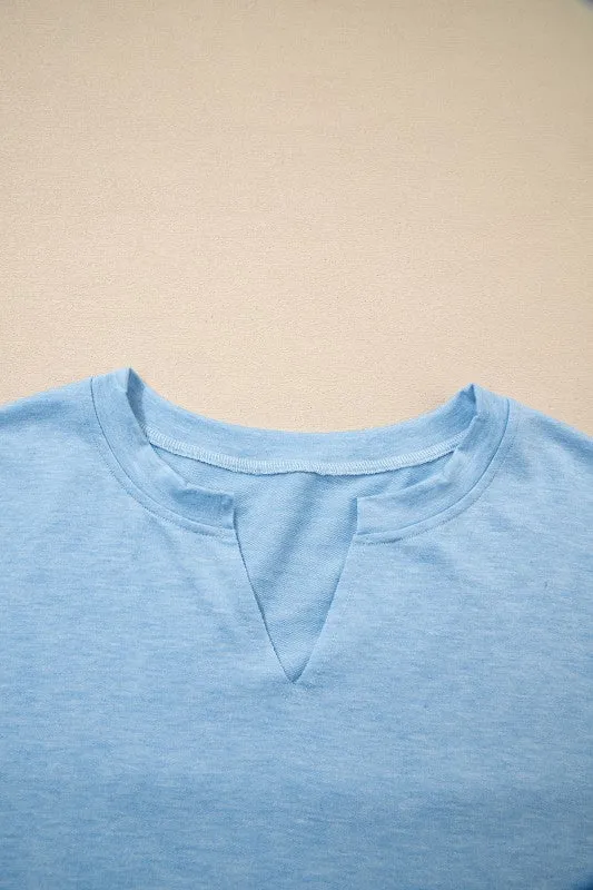 Solid V-Neck Raw Hem Long Sleeve Top sold by Charming Charlie product image thumbnail 5