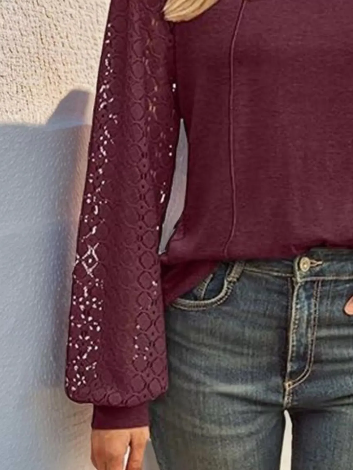 Round Neck Lace Sleeve Blouse sold by Charming Charlie product image thumbnail 5