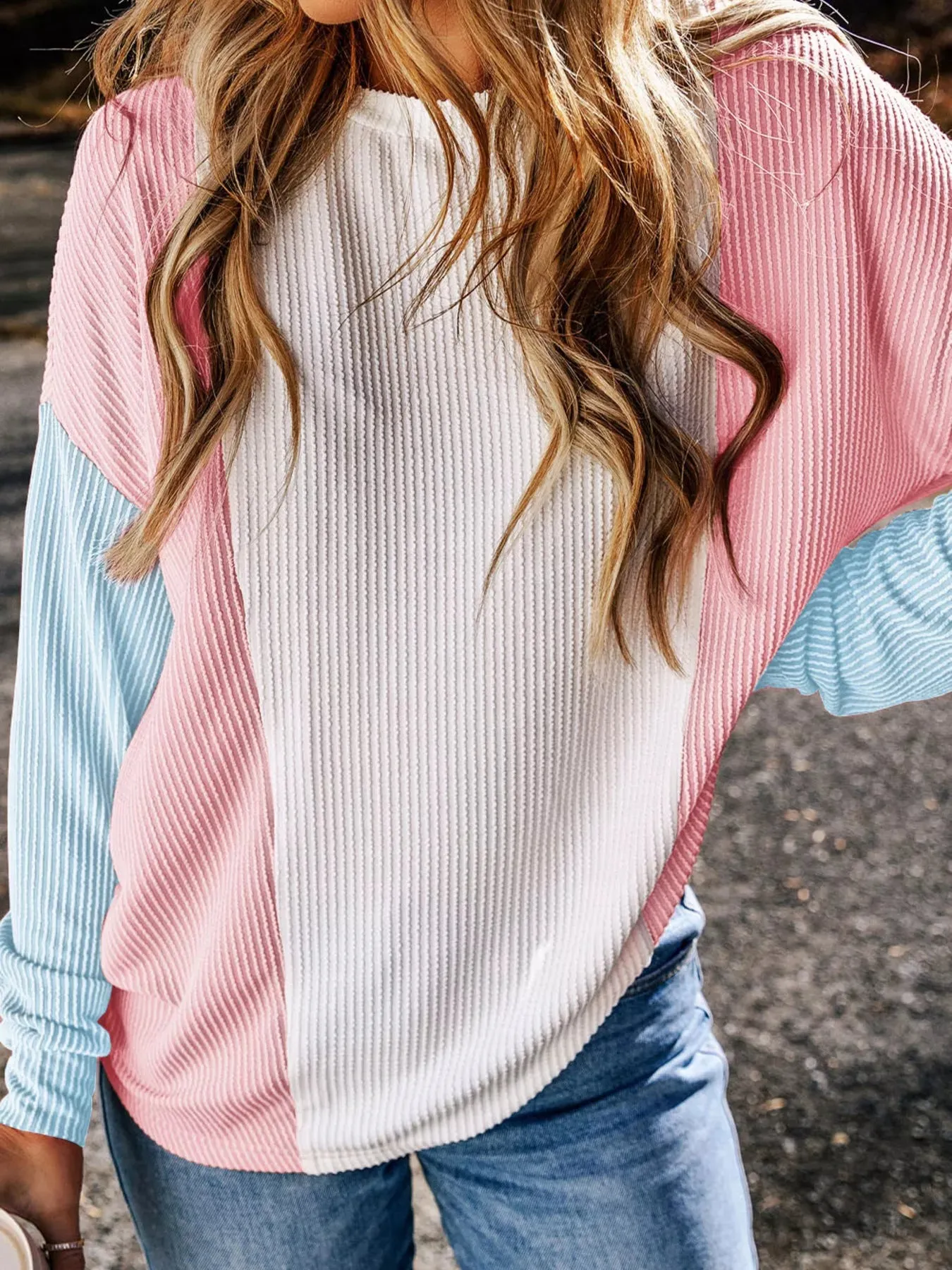 Color Block Corded Long Sleeve Top sold by Charming Charlie product image thumbnail 3