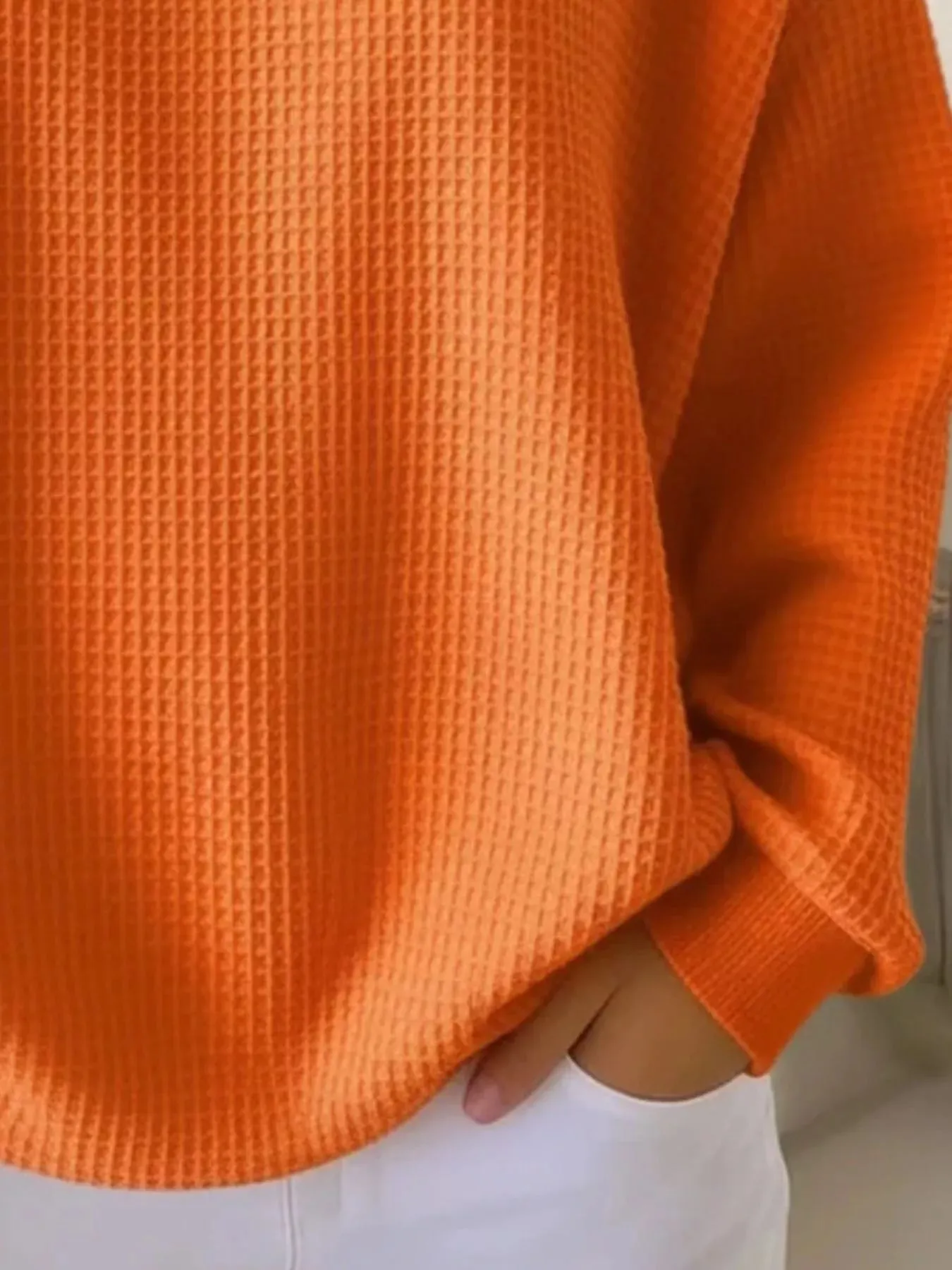 Full Size Waffle Knit Button Detail Top Plus Size sold by Charming Charlie product image thumbnail 3