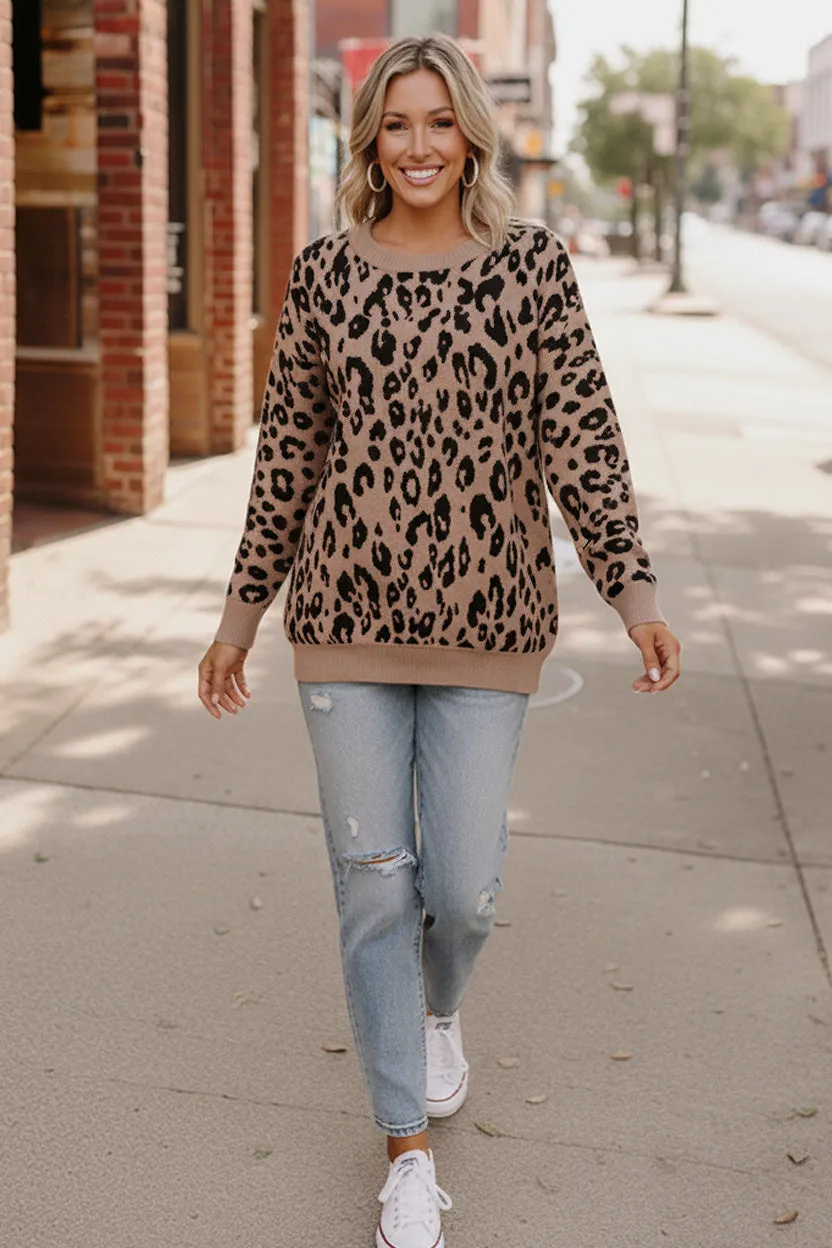 Leopard Jacquard Oversized Sweater Knit Top sold by Charming Charlie product image thumbnail 2