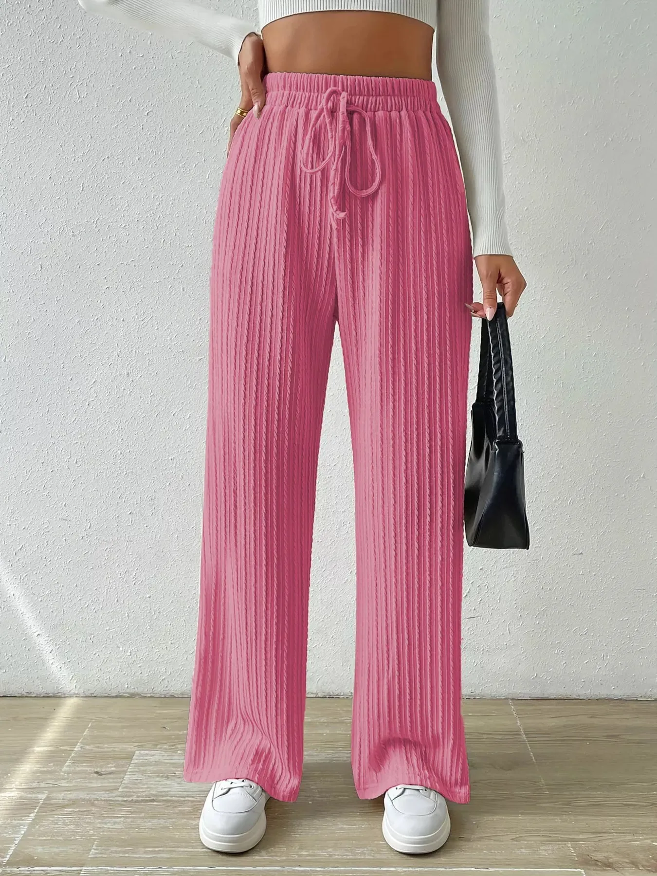 Drawstring Wide Leg Pants sold by Charming Charlie product image thumbnail 4