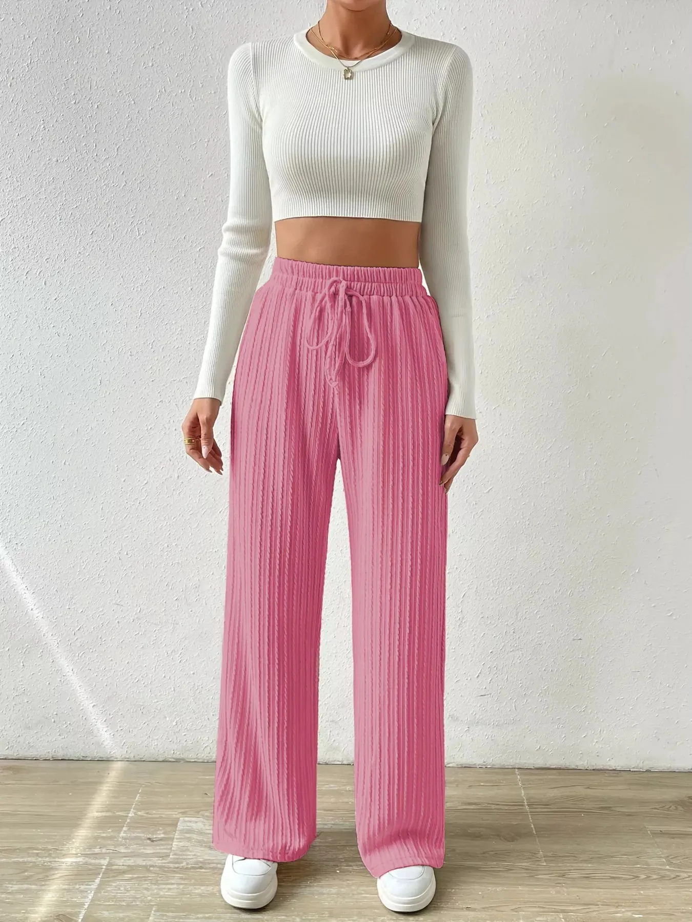 Drawstring Wide Leg Pants sold by Charming Charlie product image thumbnail 5