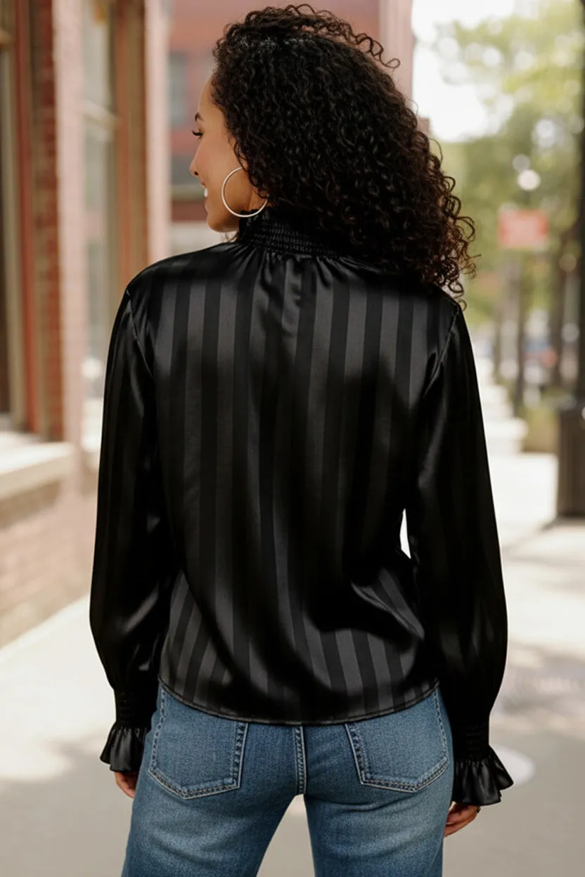 The Satin Scene High Neck Blouse sold by Charming Charlie product image thumbnail 2