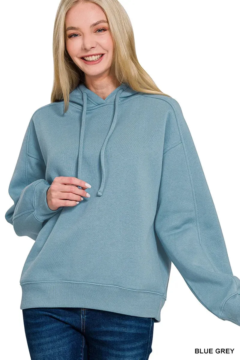 Zenana Drawstring Relaxed Fit Fleece Hoodie sold by Charming Charlie
