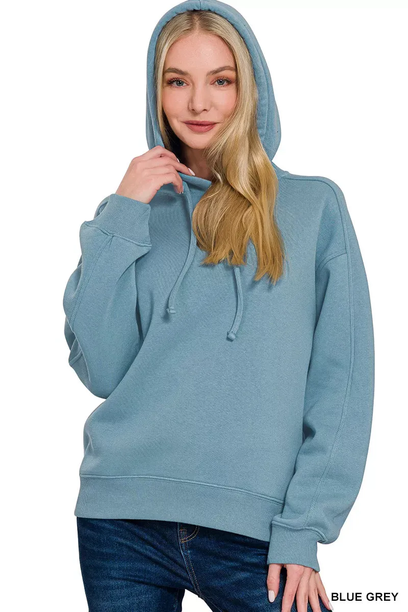 Zenana Drawstring Relaxed Fit Fleece Hoodie sold by Charming Charlie product image thumbnail 2