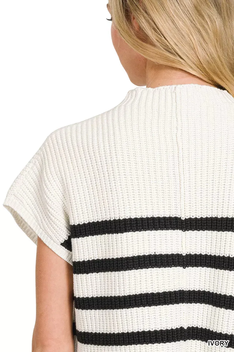 Zenana Short Sleeve Stripe Sweater sold by Charming Charlie product image thumbnail 5