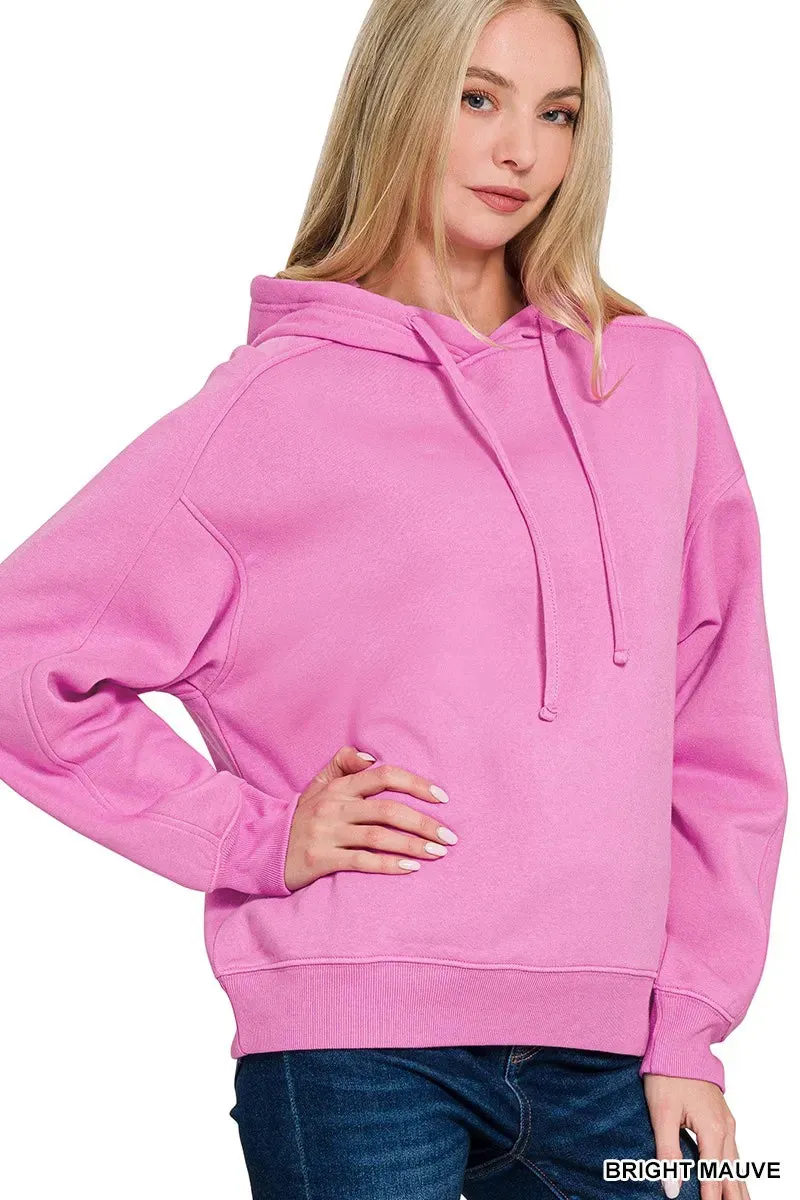 Zenana Drawstring Relaxed Fit Fleece Hoodie sold by Charming Charlie