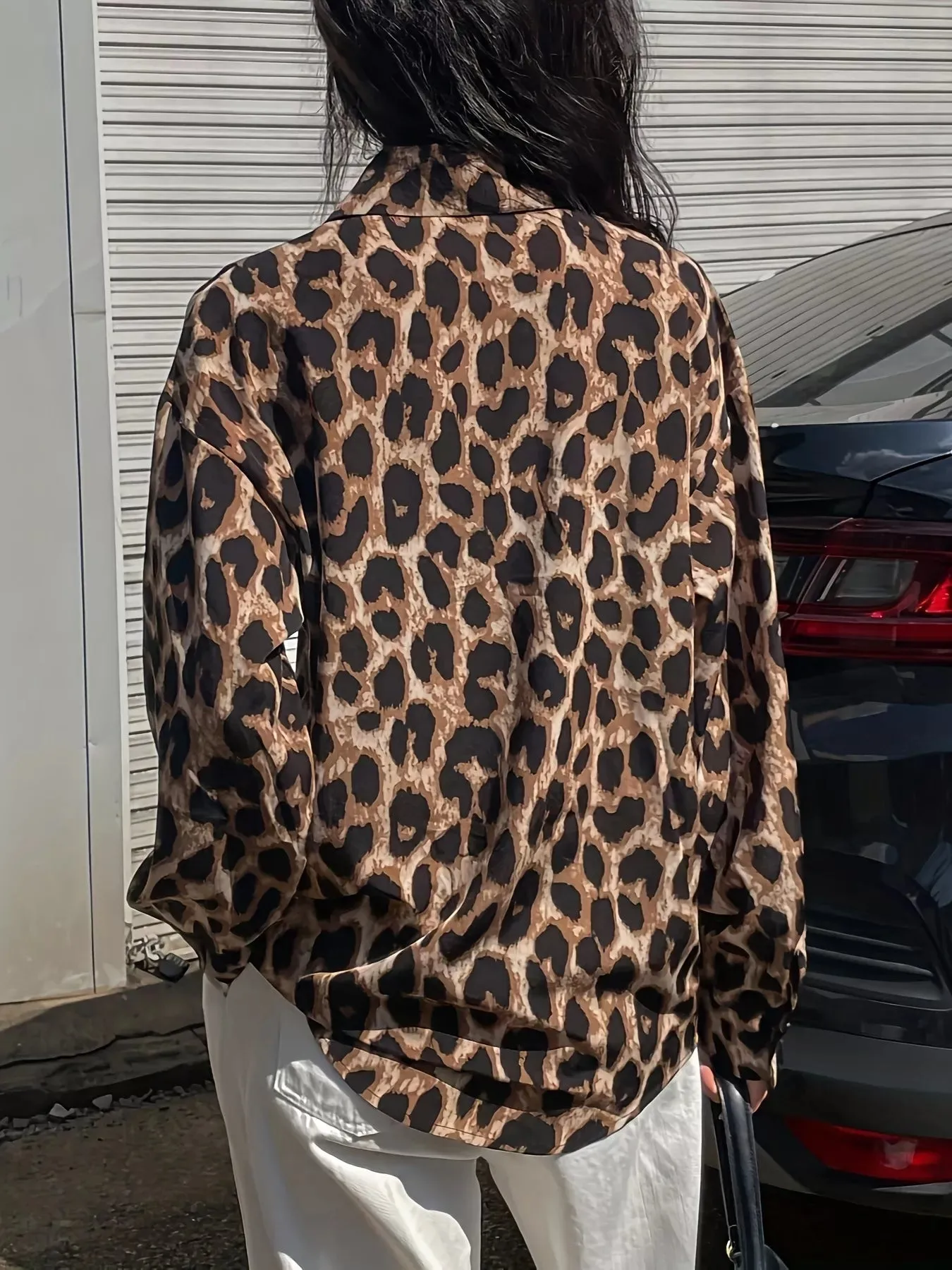 Leopard Print Button-Down Shirt sold by Charming Charlie product image thumbnail 2