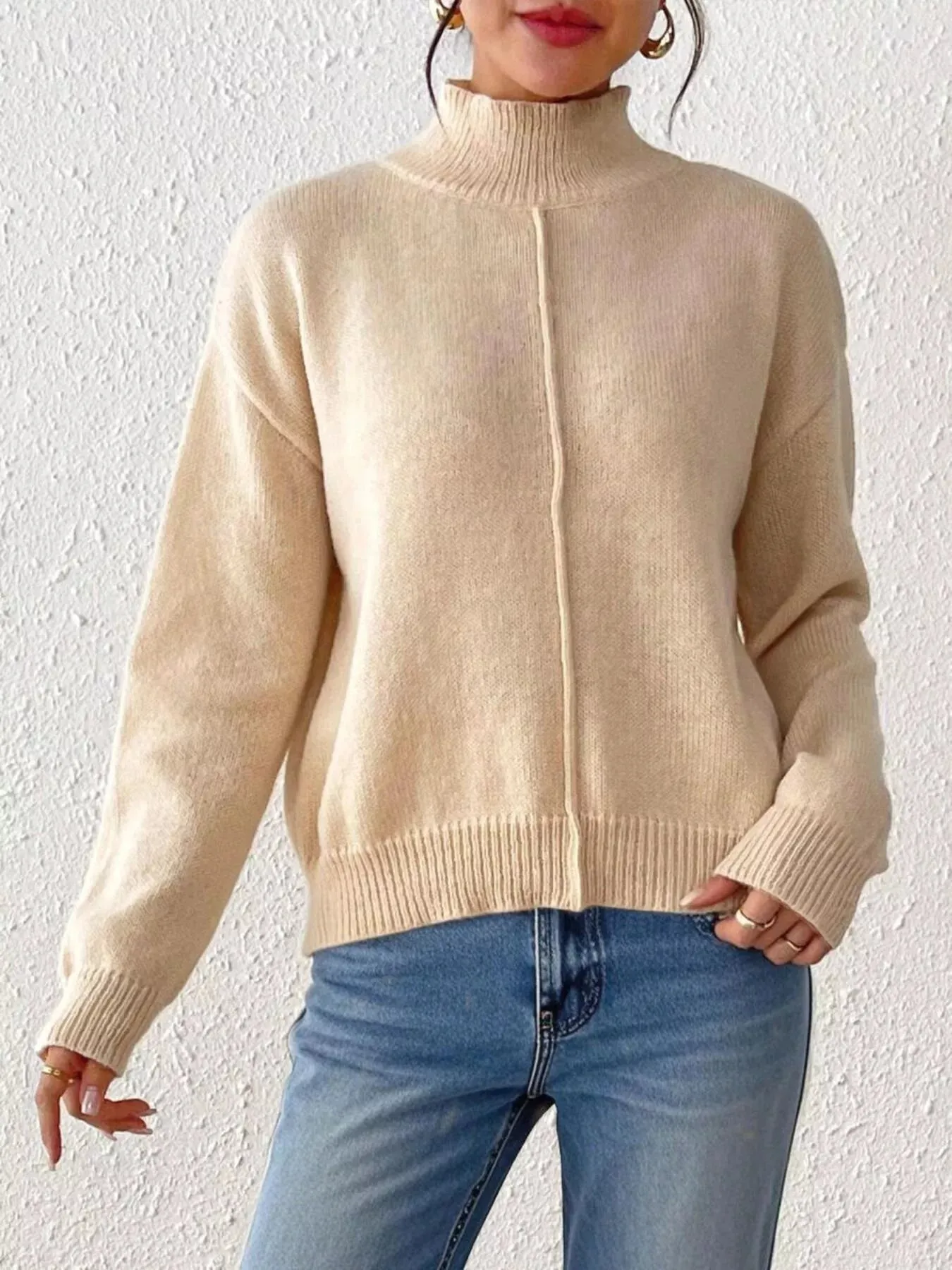 Turtleneck Dropped Shoulder Sweater sold by Charming Charlie
