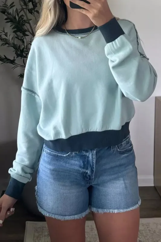 Exposed Seam Cropped Sweatshirt sold by Charming Charlie