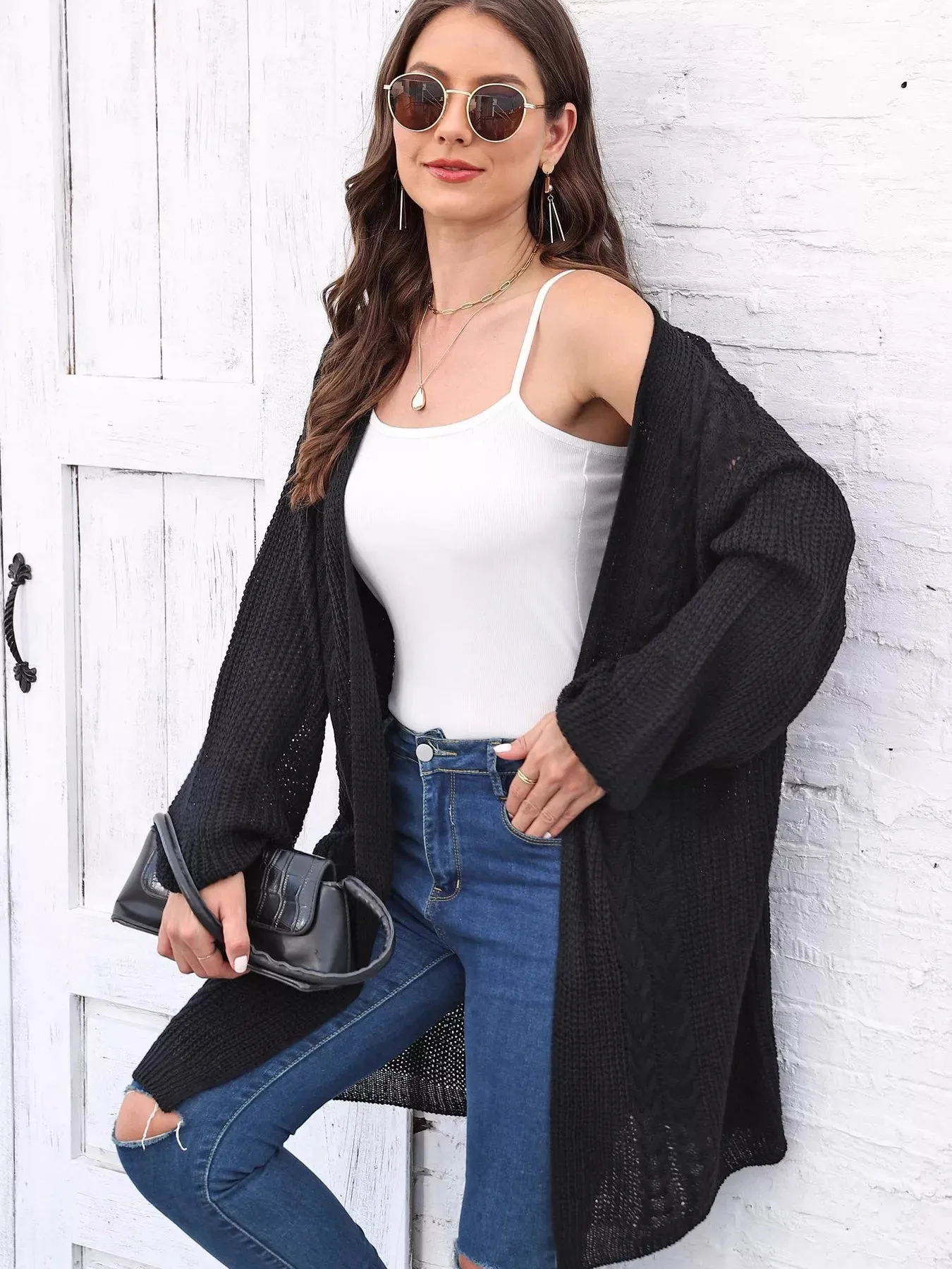 Open Front Long Sleeve Cardigan sold by Charming Charlie product image thumbnail 4