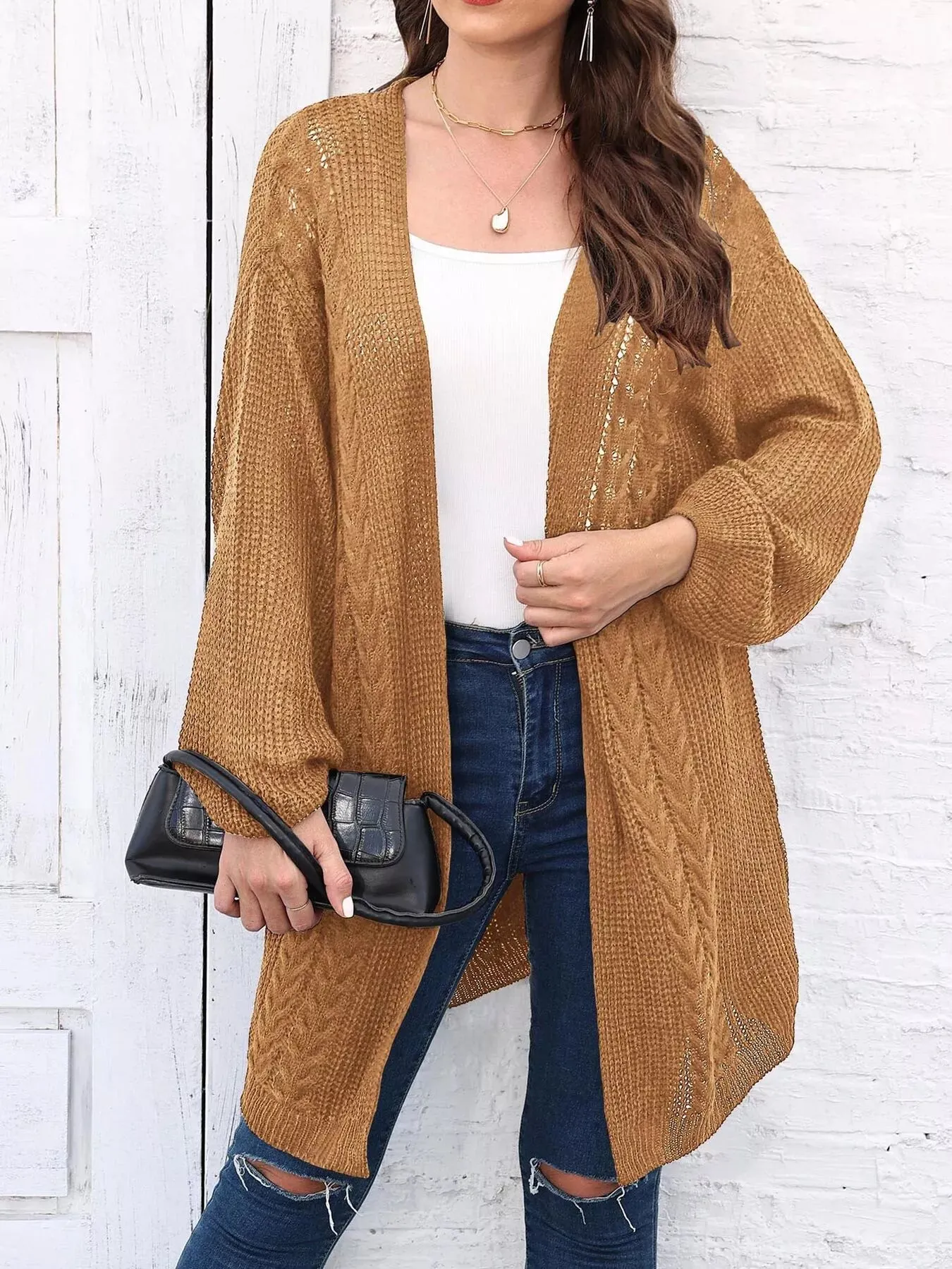 Open Front Long Sleeve Cardigan sold by Charming Charlie product image thumbnail 5