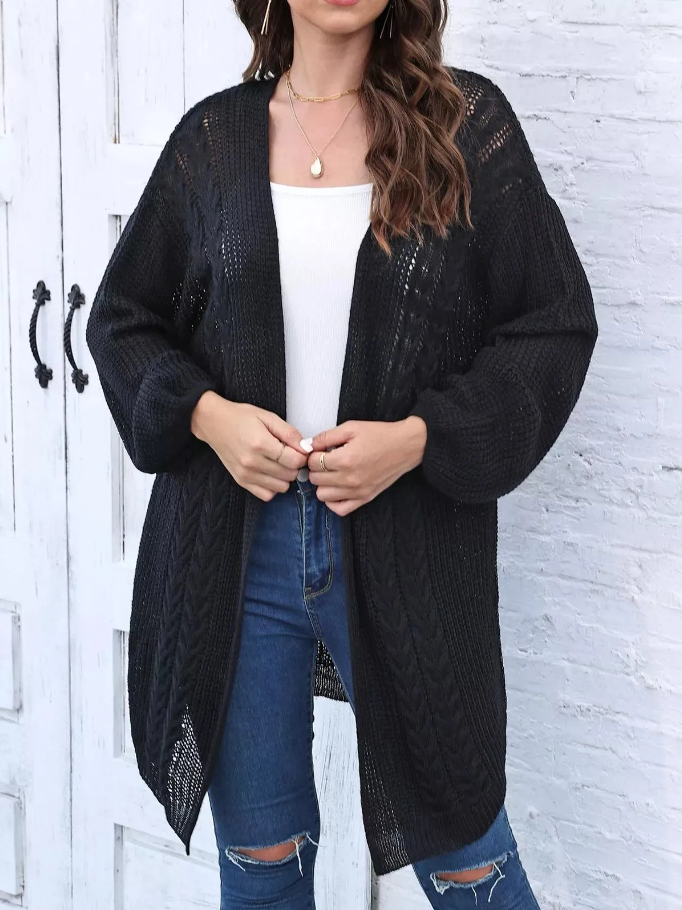 Open Front Long Sleeve Cardigan sold by Charming Charlie product image thumbnail 2