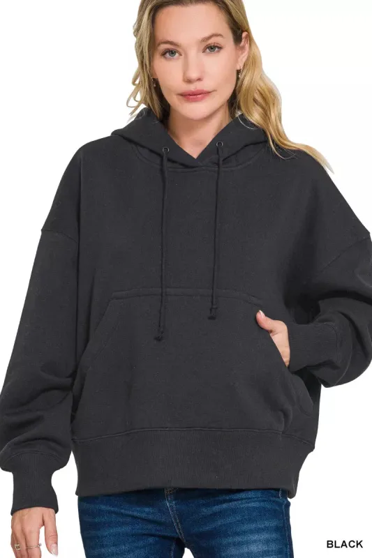 Zenana Oversized Fleece Kangaroo Pocket Hoodie sold by Charming Charlie