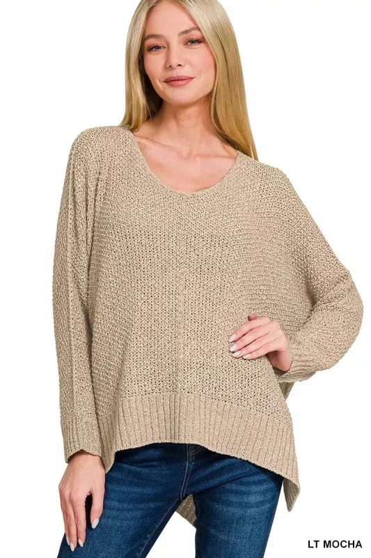 Zenana Dolman Sleeve V-Neck Sweater sold by Charming Charlie