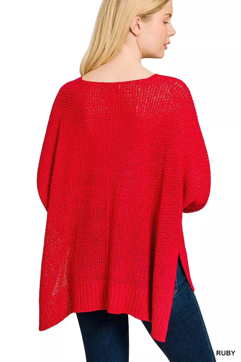 Zenana Dolman Sleeve V-Neck Sweater sold by Charming Charlie product image thumbnail 3