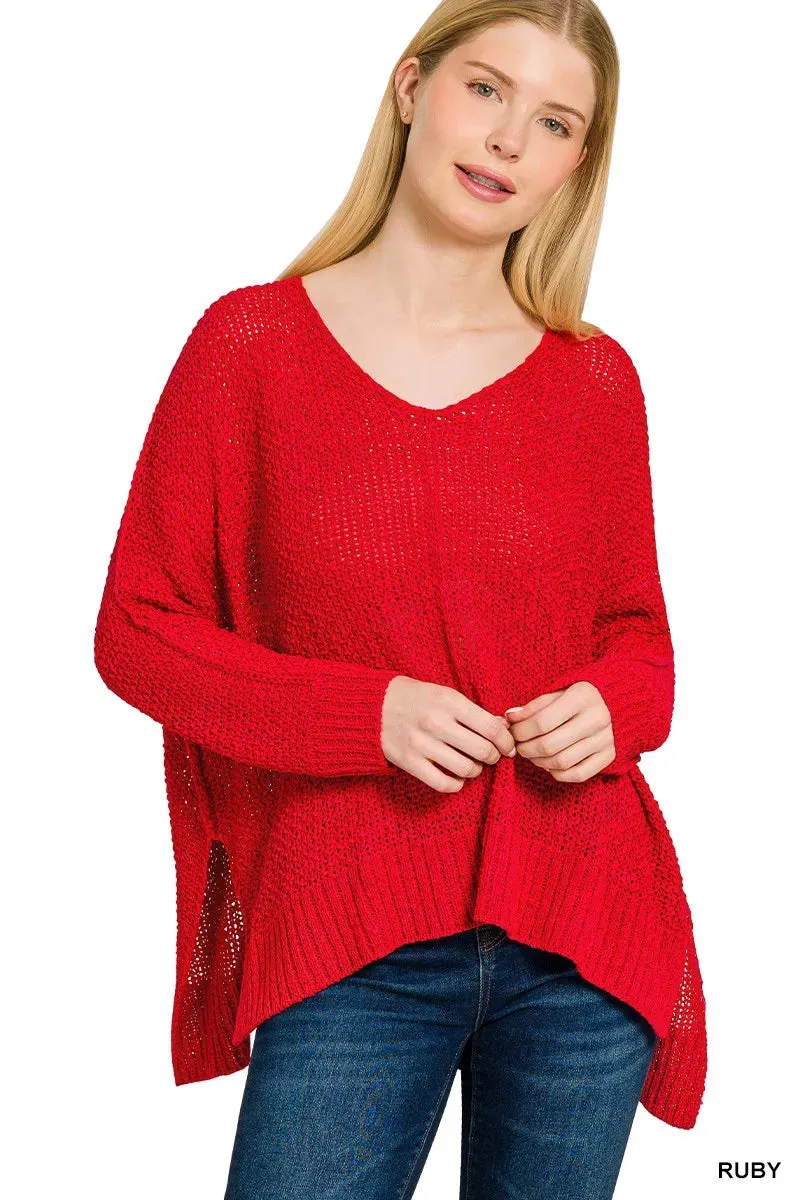 Zenana Dolman Sleeve V-Neck Sweater sold by Charming Charlie