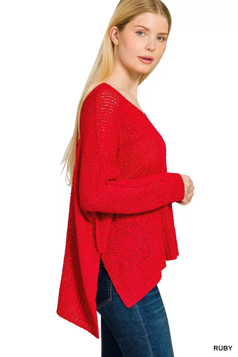 Zenana Dolman Sleeve V-Neck Sweater sold by Charming Charlie product image thumbnail 2