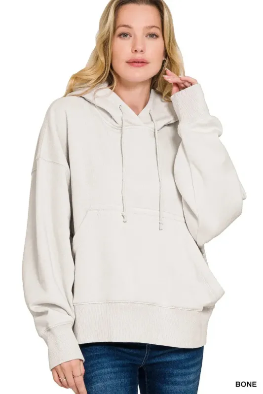 Zenana Oversized Fleece Kangaroo Pocket Hoodie sold by Charming Charlie