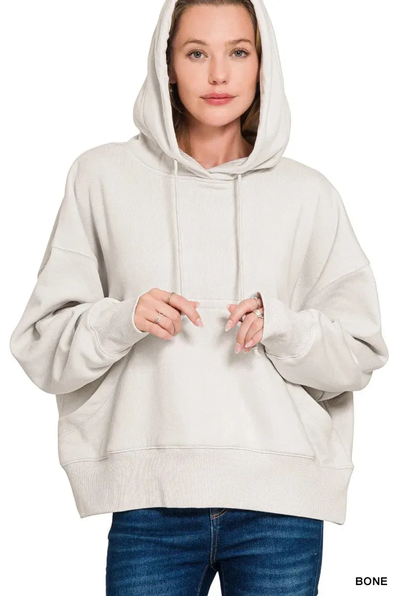 Zenana Oversized Fleece Kangaroo Pocket Hoodie sold by Charming Charlie product image thumbnail 2
