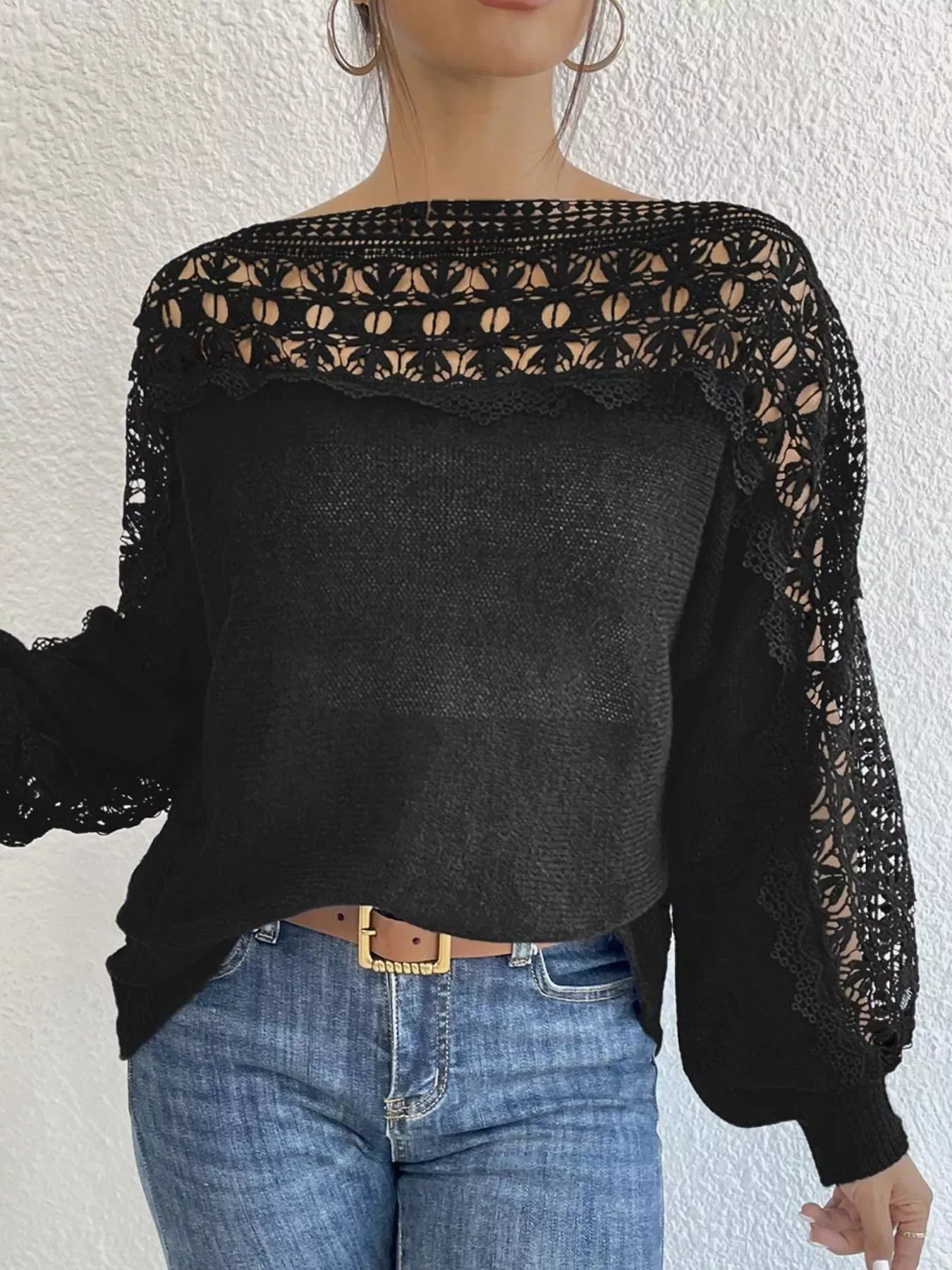 Openwork Long Sleeve Sweater sold by Charming Charlie product image thumbnail 2