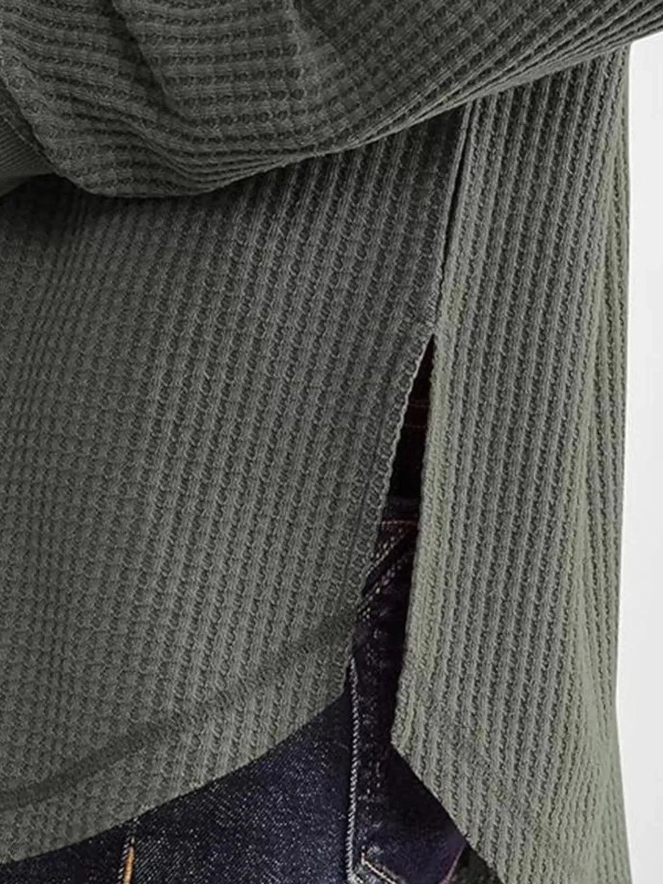 Waffle Knit Long Sleeve Sweatshirt sold by Charming Charlie product image thumbnail 3