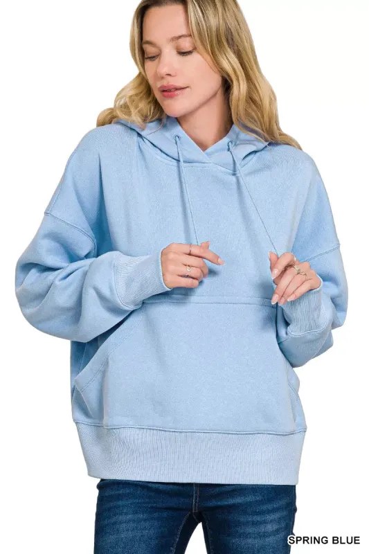 Zenana Oversized Fleece Kangaroo Pocket Hoodie sold by Charming Charlie