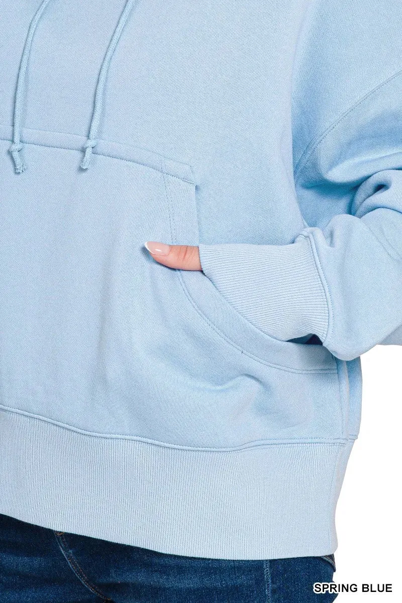 Zenana Oversized Fleece Kangaroo Pocket Hoodie sold by Charming Charlie product image thumbnail 5