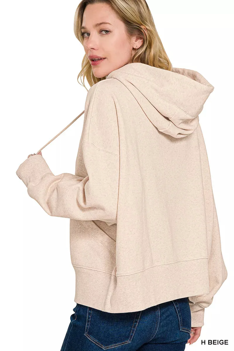Zenana Oversized Fleece Kangaroo Pocket Hoodie sold by Charming Charlie product image thumbnail 3