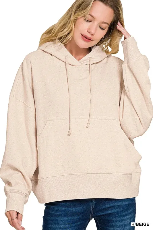 Zenana Oversized Fleece Kangaroo Pocket Hoodie sold by Charming Charlie