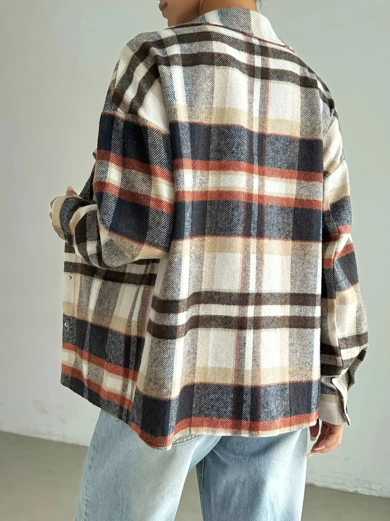 Relaxed Fit Plaid Snap Down Shirt sold by Charming Charlie product image thumbnail 2