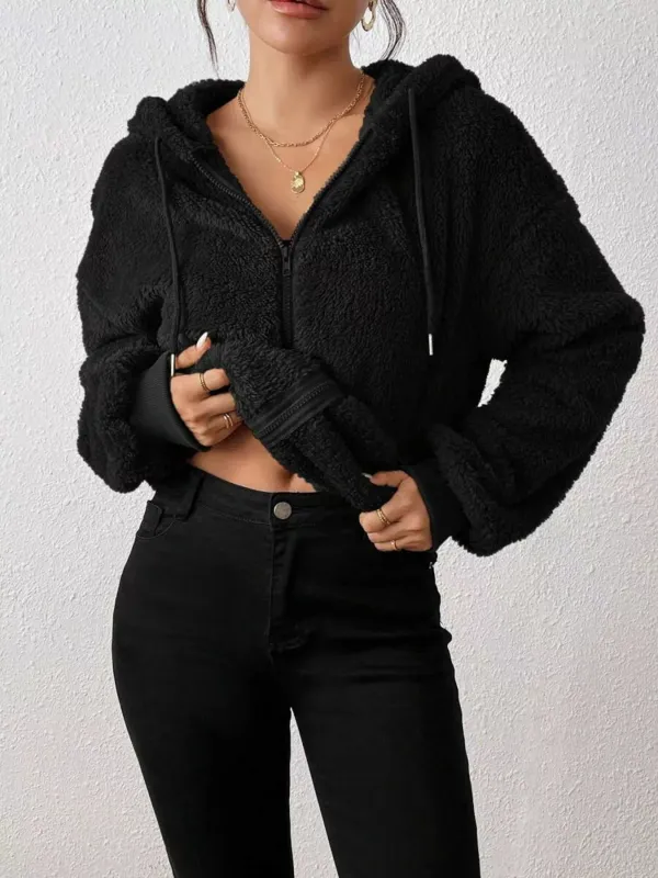 Zip-Up Plush Hooded Outerwear sold by Charming Charlie