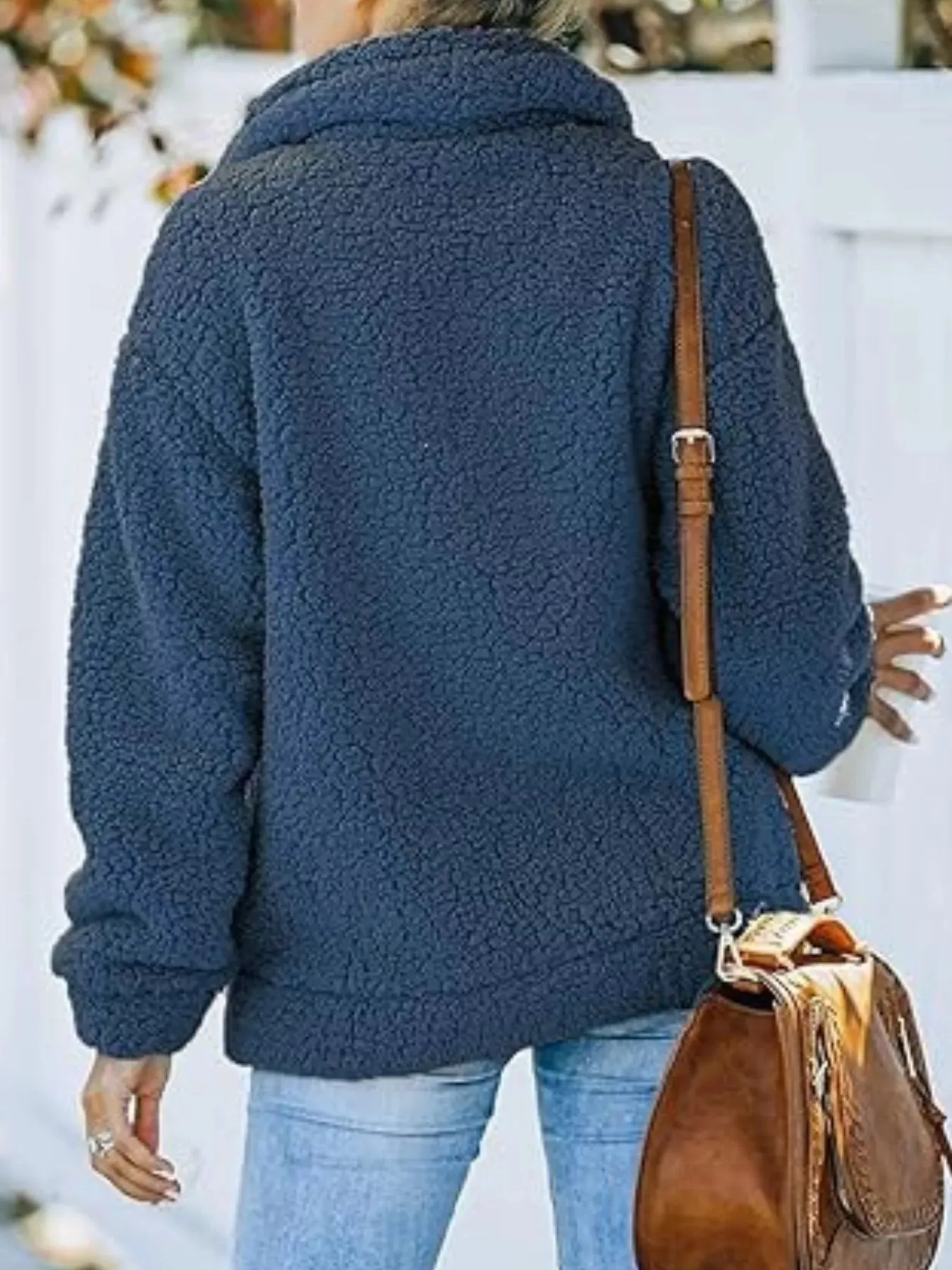 Full Size Cozy Fleece Zip Up Jacket Plus Size sold by Charming Charlie product image thumbnail 3