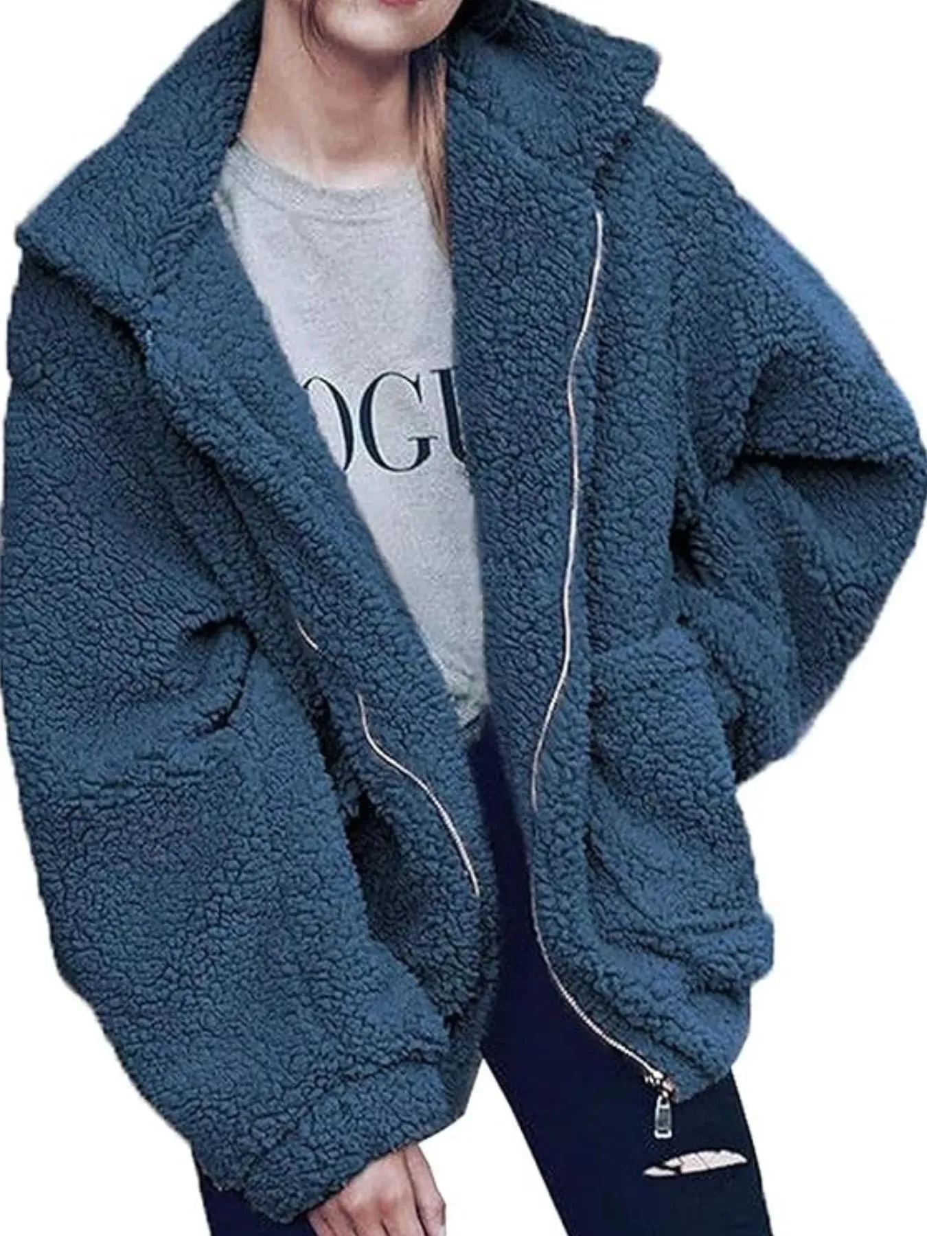 Full Size Cozy Fleece Zip Up Jacket Plus Size sold by Charming Charlie