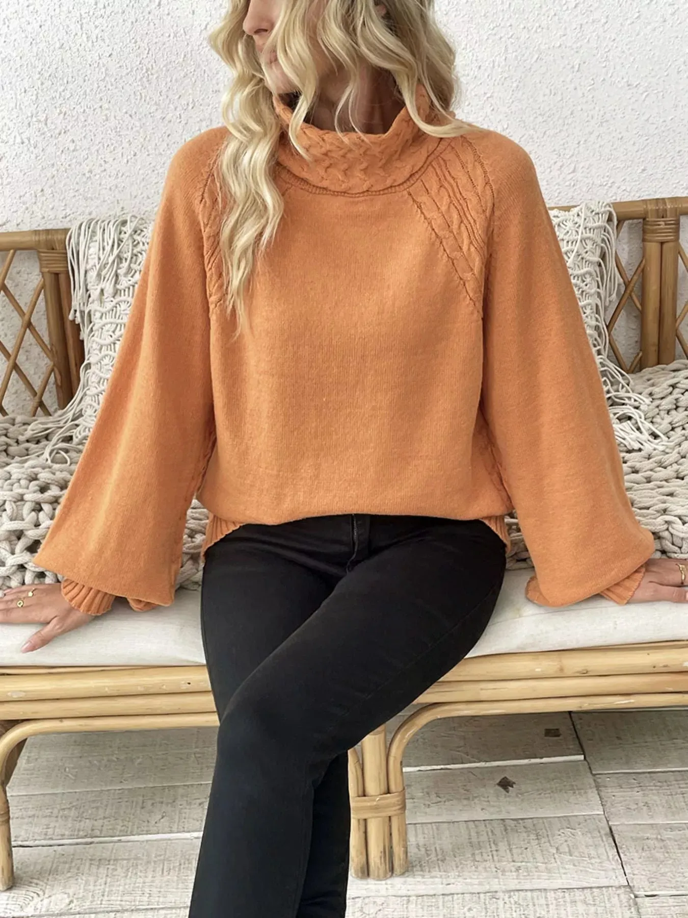 Cable Knit Turtleneck Sweater sold by Charming Charlie product image thumbnail 4