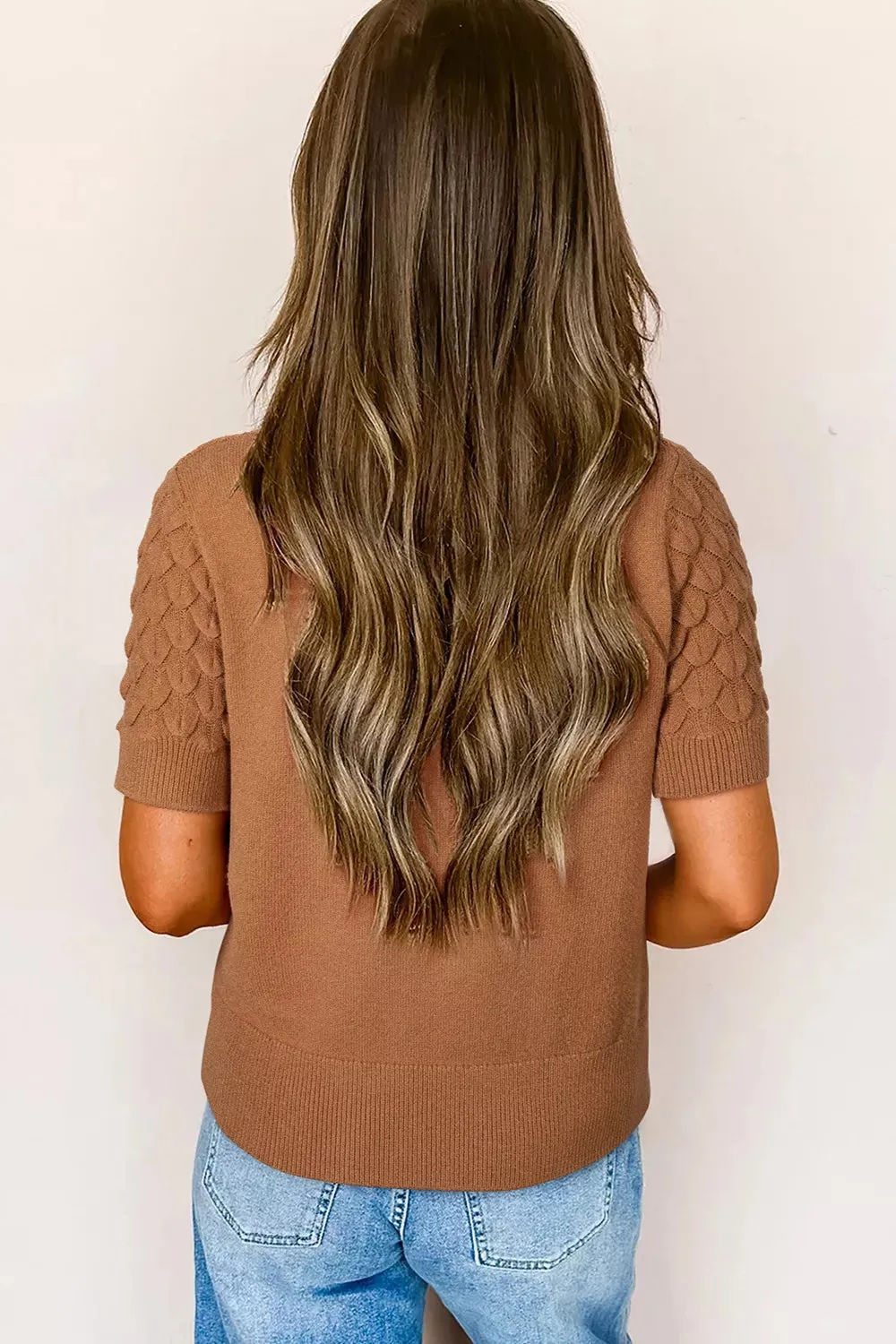 Textured Knit Short Sleeve Pullover sold by Charming Charlie product image thumbnail 2