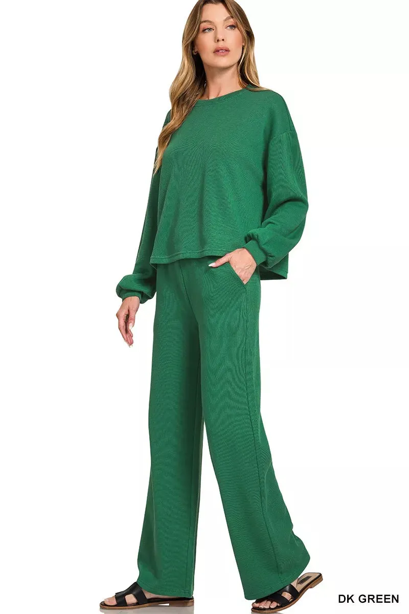 Zenana French Rib Pullover and Pants Set sold by Charming Charlie product image thumbnail 2