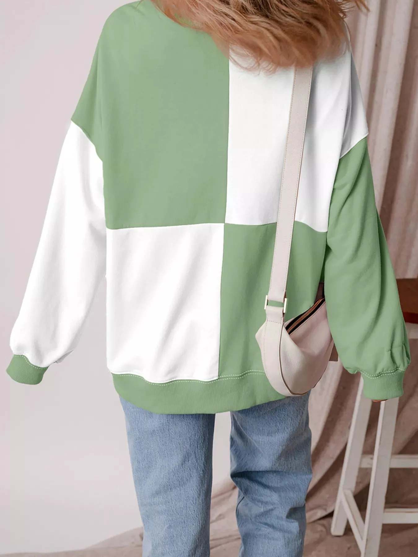 Colorblock Henley High Low Oversize Sweatshirt sold by Charming Charlie product image thumbnail 2
